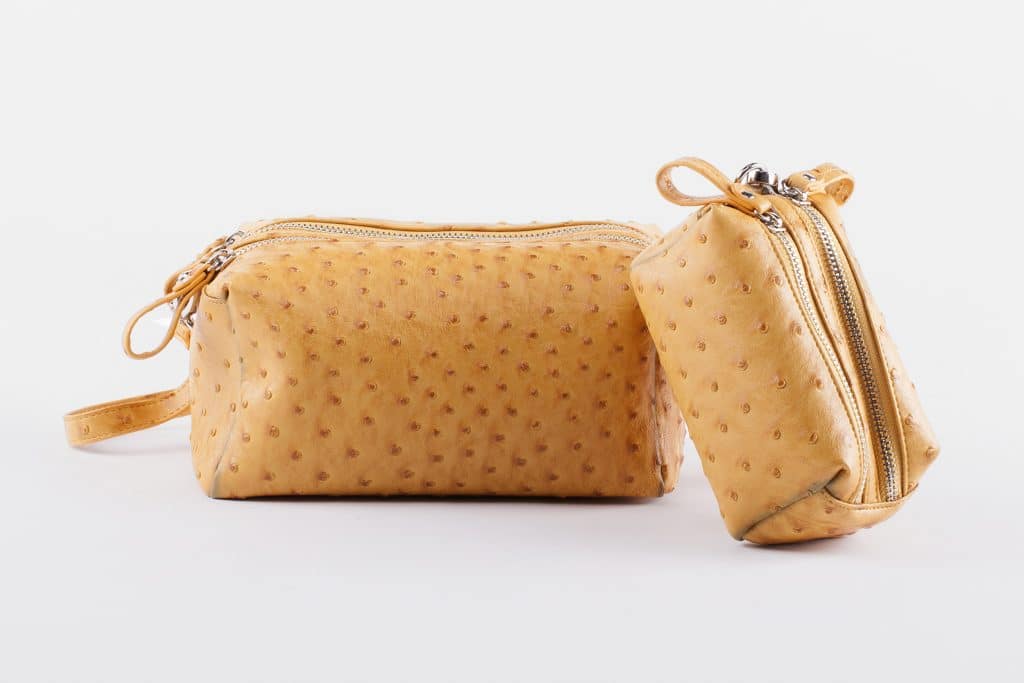 Ostrich vegan leather toiletry bag for Marionaud